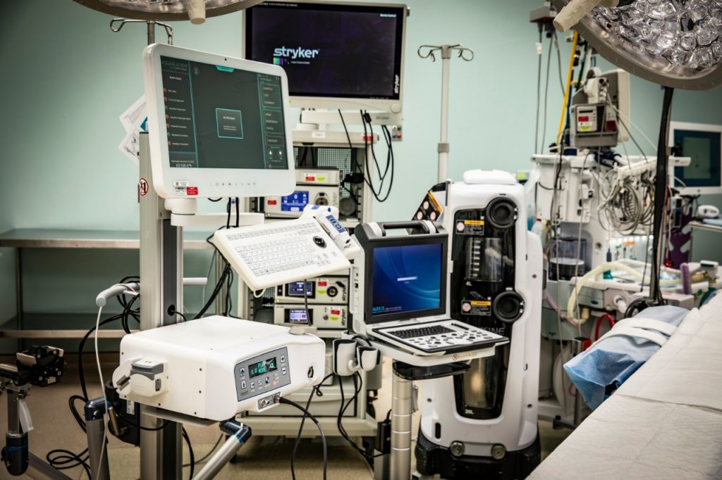 Medical equipment in an operating room