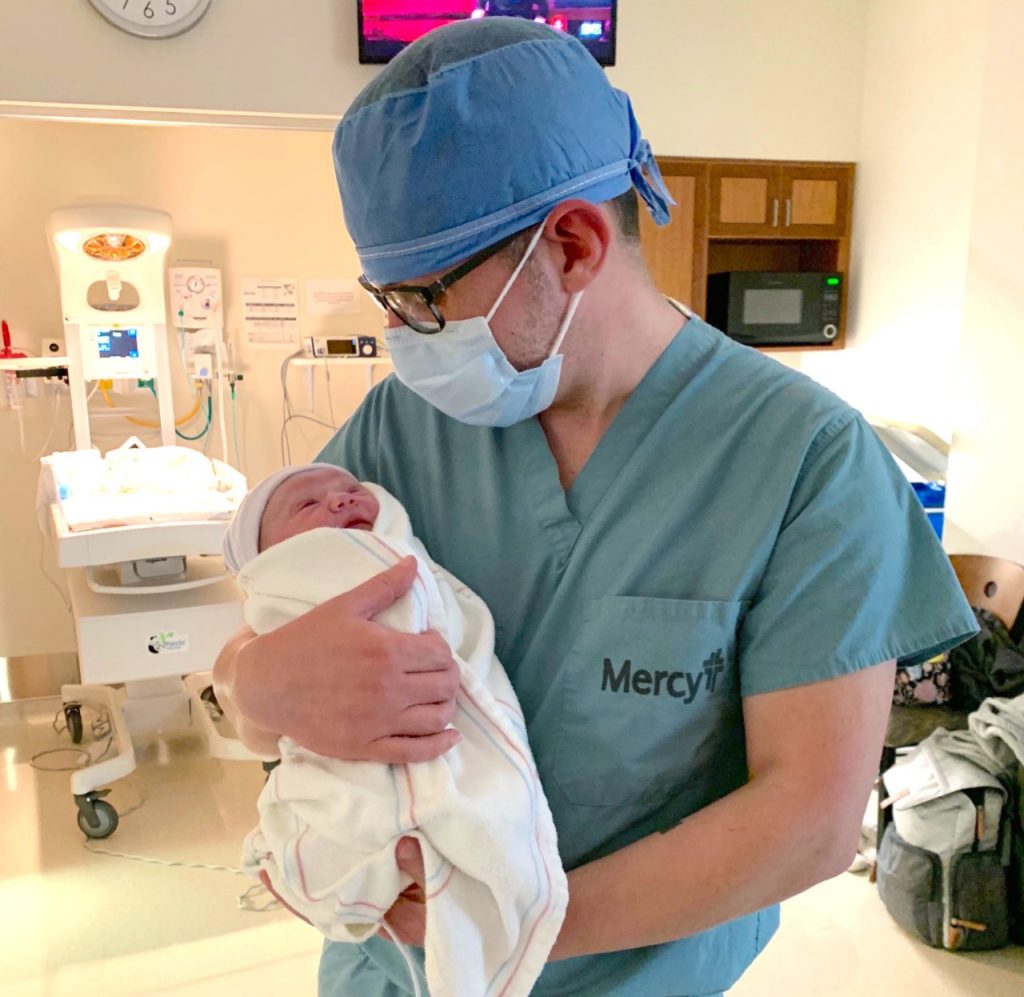 Dr. Kale Dittmeyer and newborn