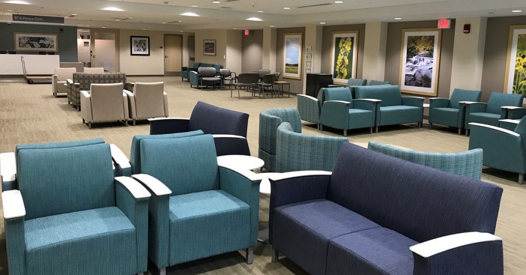 A look inside one of the new clinic waiting rooms at Mercy Heart Hospital Springfield.