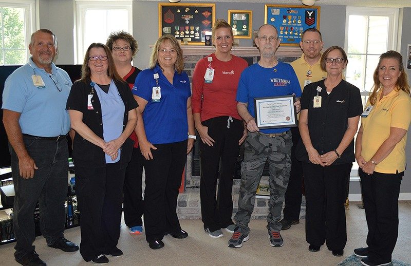 The Mercy Jefferson Hospice team visited Charles "Tom" Roper at his home.