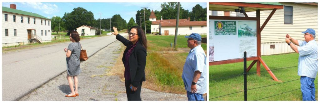 Vi Le and her parents, Phoung Le (left) and Nghi Van Le walk the grounds at Fort Chaffee as they revisit where they spent about a month and a half after escaping from Vietnam after the Fall of Saigon.