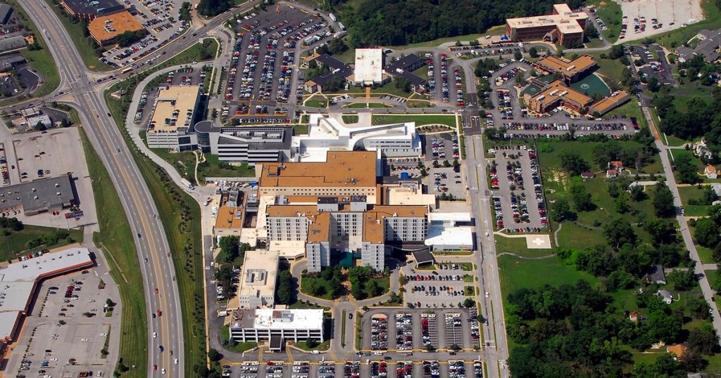 Aerial view of the St. Anthony's campus in south St. Louis County.