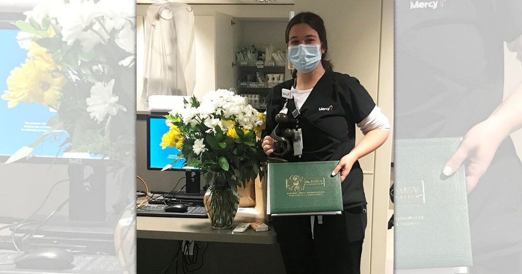 ICU nurse Allison Herrmann is a July 2020 DAISY Award winner.