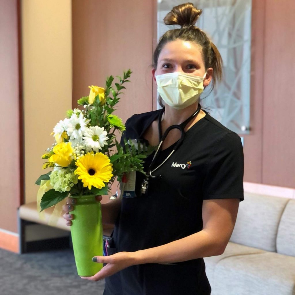 Jana Steibel, RN, earned the DAISY Award for the extraordinary, compassionate and skillful nursing care she provides in the cardiac telemetry unit at Mercy Hospital South.