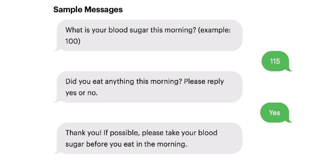 Sample of Epharmix text message to a patient.
