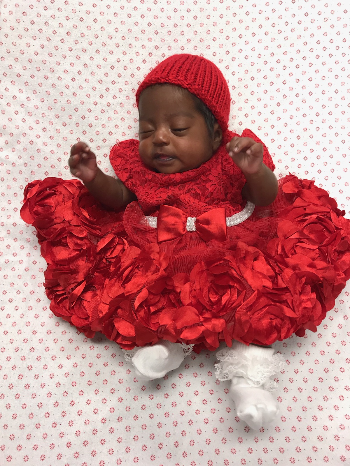 Mercy Newborns Wear Red Knit Hats during American Heart