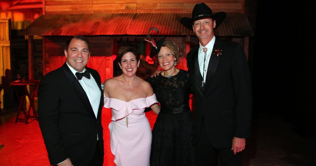 Mercy Hospital St. Louis President Stephen Mackin and wife Kelly, along with Mercy Regional President Jeff Johnston and wife Lauri at the 2018 Mercy Masquerade event.