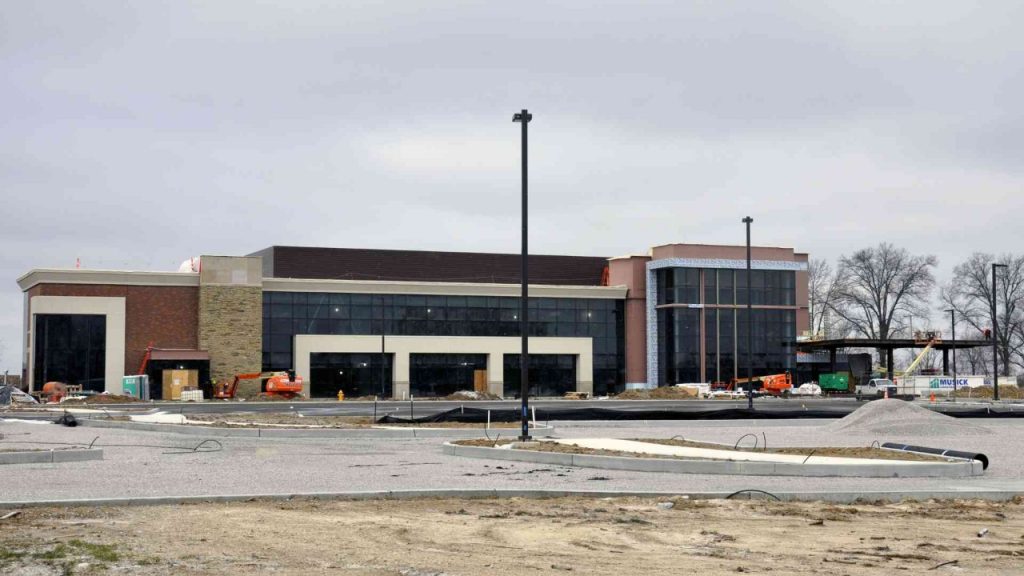 Construction progresses on Feb. 13, 2020, on the David M. Sindelar Cancer Center at Mercy Hospital South, which will include the Rooney Breast Center. The new cancer center is scheduled to open June 1, 2020.