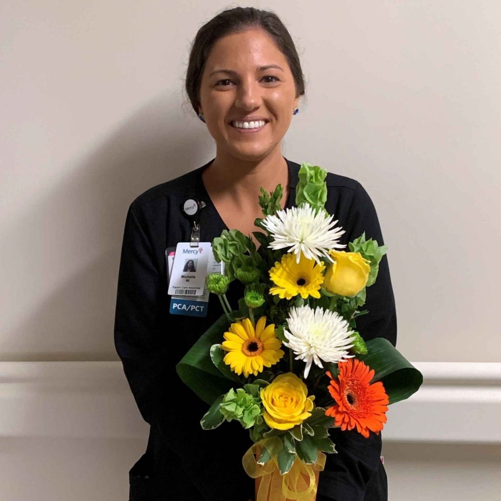Michelle Walter, 5 East, was honored with a Daffodil Award for the compassionate care she provides at Mercy Hospital South.