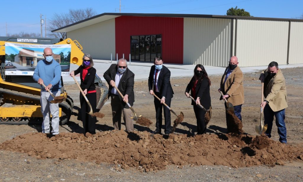 Mercy clinic leaders broke ground on the new 5,100-square-foot Mercy Clinic Primary Care - Poteau on Feb. 5.