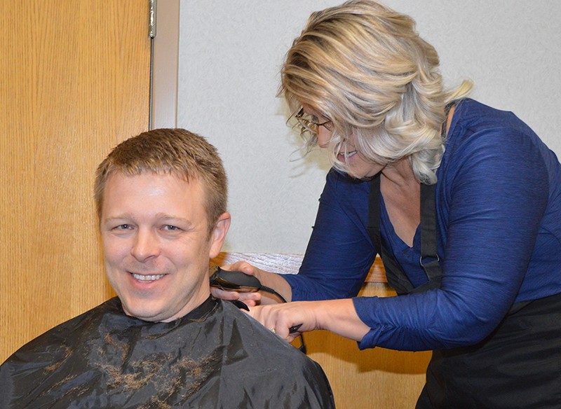 WD Kennon was happy to have his beard disappear thanks to Mary Hurst from Le'Anne Nicole Salon and Spa. 