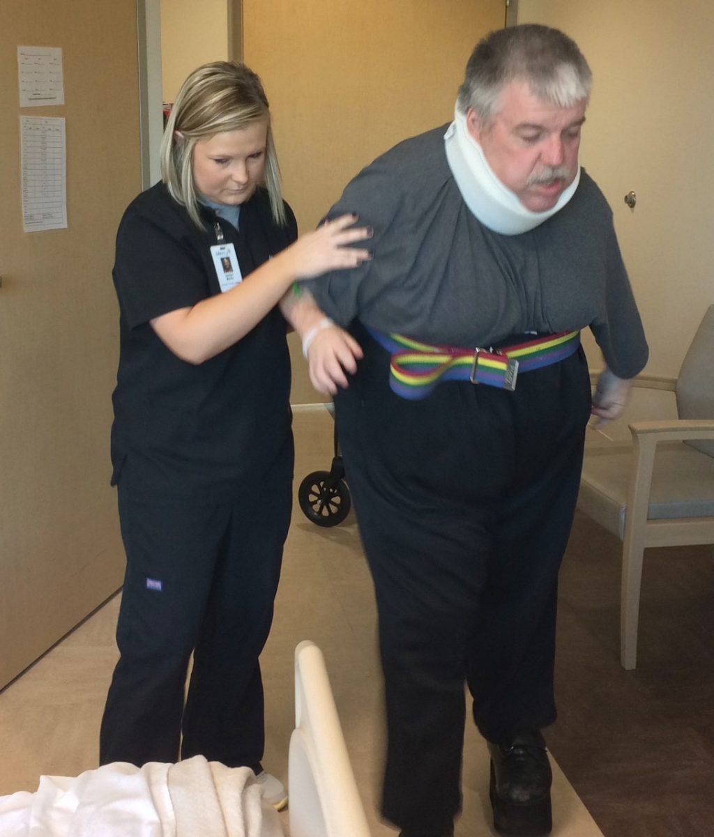 Patient Greg Redfern walks again after a stay at Mercy Rehabilitation Hospital Springfield. Mercy's three dedicated rehabilitation hospitals all rank in the top 10 percent for how well their patients recover from serious illness or injury.