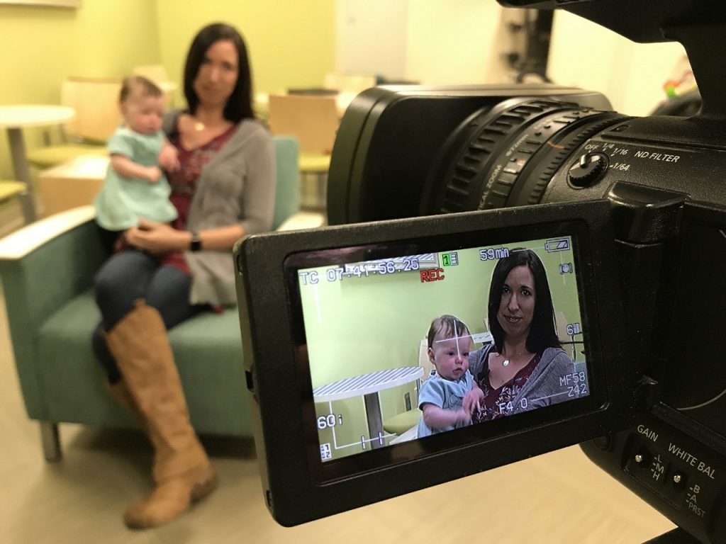 Labor and delivery nurse Heather Ulm and baby Adeline interview with KY3 News in Springfield, Missouri.